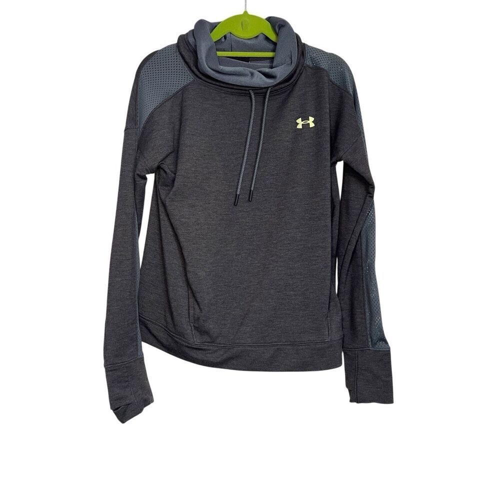 Under Armour Sweatshirt Womens Small Gray Cowl Funnel Neck Thumbhole Pullover